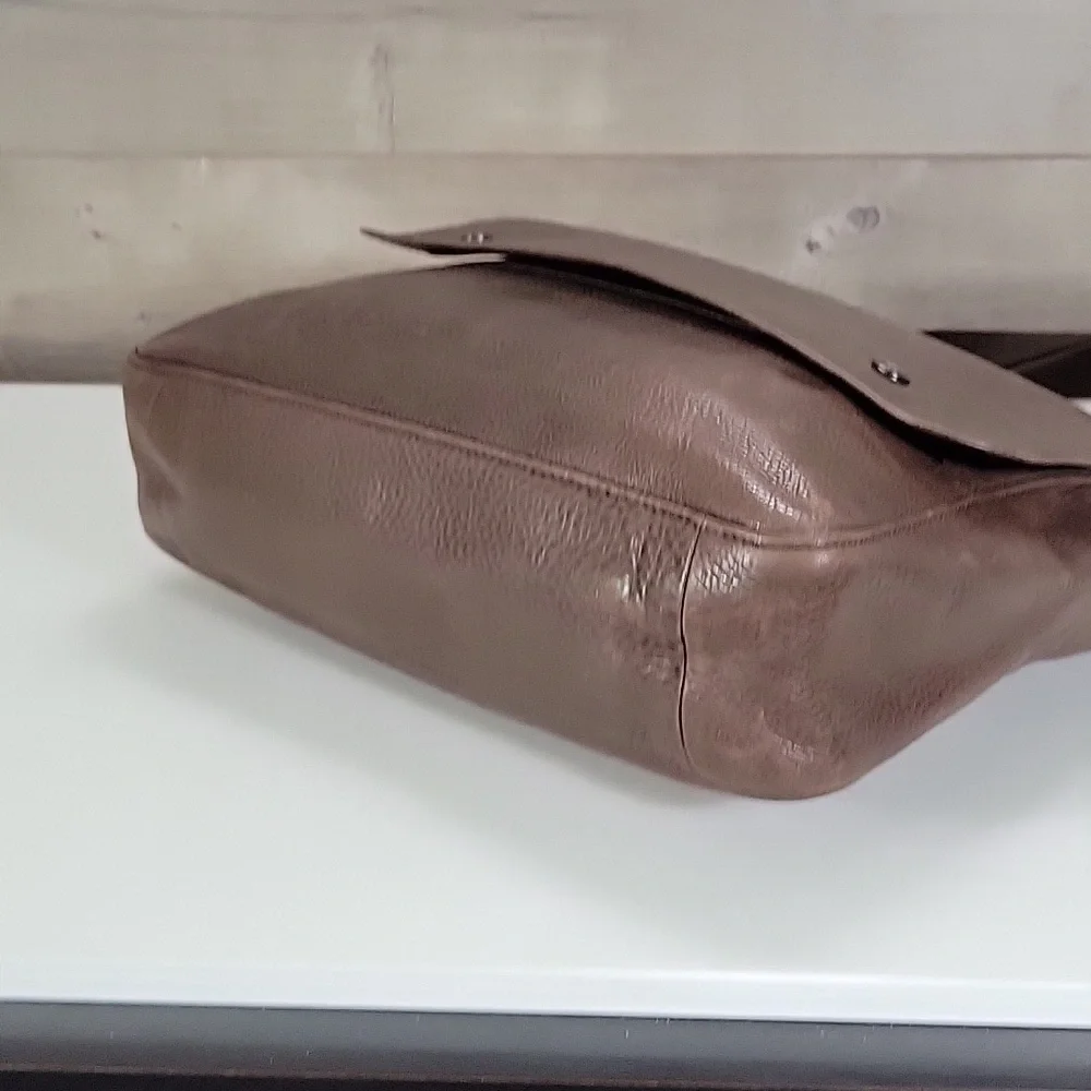 Longchamp Brown Leather Messenger Crossbody Bag